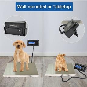 img 3 attached to 🐾 440lbs Livestock, Pet, and Vet Scale - Digital Stainless Steel Platform for Electronic Postal Shipping, Industrial Floor, and Heavy Duty Dog Weighing - SurmountWay