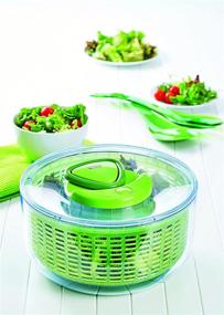 img 2 attached to 🥗 Effortlessly Fresh – Zyliss Easy Spin Salad Spinner: Large, Green/White