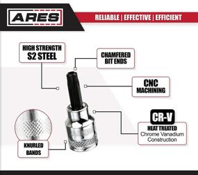 img 2 attached to 🔧 ARES 70157 - Головка на разъем с звездообразным битом Т40 и приводом 3/8 дюйма - высококачественное закаленное стальное гнездо CR-V и бит из стали S2, изготовленный на станке с ЧПУ.