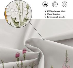 img 1 attached to Riyidecor Stall Wildflower Small Half Shower Curtain 36Wx72H - Farmhouse Floral Vintage Decor Water-Resistant Polyester Bathroom Window Curtain with 7-Pack Hooks