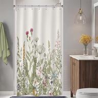 riyidecor stall wildflower small half shower curtain 36wx72h - farmhouse floral vintage decor water-resistant polyester bathroom window curtain with 7-pack hooks logo