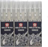 🌸 bundle of 9 sakura gelly roll white gel pens - assorted sizes: 05 fine, 08 medium, and 10 bold logo