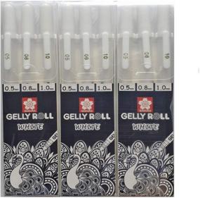 img 2 attached to 🌸 Bundle of 9 Sakura Gelly Roll White Gel Pens - Assorted Sizes: 05 Fine, 08 Medium, and 10 Bold