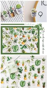 img 1 attached to 🌿 DESEACO 95PCS Oxygen Green Potted Planner Stickers: Aesthetic DIY Decoration Pack for Laptop, Scrapbook, Notebooks and More