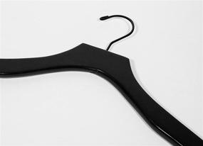 img 2 attached to 👗 Classic Wooden Bridal Dress Hangers - Black Finish with Black Hook (Pack of 10)