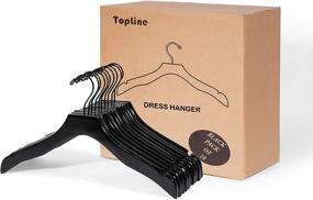 img 4 attached to 👗 Classic Wooden Bridal Dress Hangers - Black Finish with Black Hook (Pack of 10)