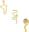 colorful bling non pierced adjustable girls gold logo