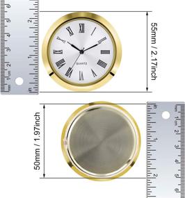 img 2 attached to ⌛️ Premium 2-1/8 Inch Quartz Clock Fit-up/ Insert - 55mm Diameter, Zinc-Alloy Case, Roman Numeral (Gold)
