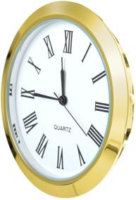 img 1 attached to ⌛️ Premium 2-1/8 Inch Quartz Clock Fit-up/ Insert - 55mm Diameter, Zinc-Alloy Case, Roman Numeral (Gold)