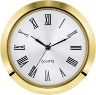 ⌛️ premium 2-1/8 inch quartz clock fit-up/ insert - 55mm diameter, zinc-alloy case, roman numeral (gold) логотип