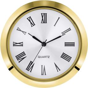img 4 attached to ⌛️ Premium 2-1/8 Inch Quartz Clock Fit-up/ Insert - 55mm Diameter, Zinc-Alloy Case, Roman Numeral (Gold)