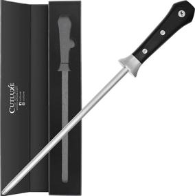 Cutluxe Honing Rod, Sharpening Steel for Kitchen Knives – 10 Honing Steel  – Full Tang Ergonomic Handle Design – Artisan Series
