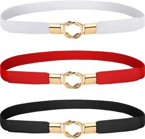 img 4 attached to Blulu Pieces Skinny Elastic Accessories Women's Accessories in Belts