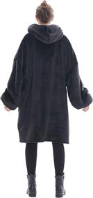 img 1 attached to 🔥 Cozy up in Style with the SPEDOL Oversize Sherpa Flannel Blanket Sweatshirt! Perfect for Women, Men, and Teens (C06-Black)