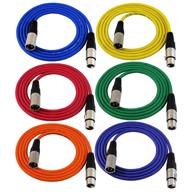 🔌 gls audio 6ft patch cable cords - balanced xlr male to female color cables - 6' snake cord - 6 pack logo