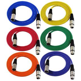 img 4 attached to 🔌 GLS Audio 6ft Patch Cable Cords - Balanced XLR Male to Female Color Cables - 6' Snake Cord - 6 Pack