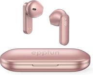 🎧 беспроводные наушники eppfun bluetooth 5.2 с микрофоном, qualcomm aptx-hd, шумоподавлением cvc 8.0, hifi стерео внутриканальные наушники, мощный бас для телефонов ios и android. логотип