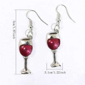 img 3 attached to 🍷 Chic Handmade Stainless Steel Red Wine Glass Dangle Drop Earrings Necklace for Women and Girls - Unique Statement Jewelry Gifts