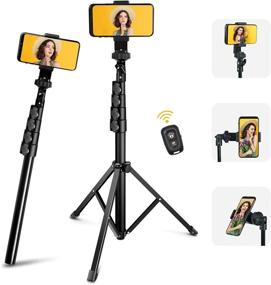 img 4 attached to 📷 Maxztill 67-Inch Phone Tripod & Selfie Stick Combo, Extendable Tripod Stand with Wireless Bluetooth Remote, Heavy-Duty Aluminum, Lightweight, Compatible with iPhone, Android, GoPro, and More