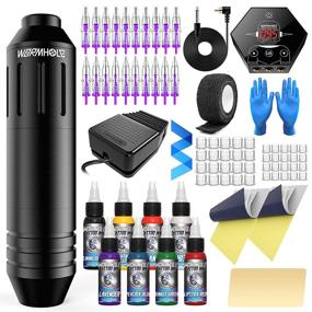 img 4 attached to 🖋️ WTK074 Wormhole Tattoo Pen Kit - Complete Tattoo Machine Set with Tattoo Gun, Power Supply, Ink, and Supplies for Beginner and Pro Tattoo Artists