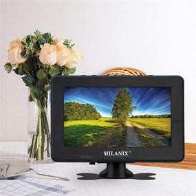 img 3 attached to 📺 Milanix 7-inch Portable Widescreen LCD TV with Two-Way Stand, Detachable Antenna, USB/SD Card Slot, Digital Tuner, FM, AV Inputs