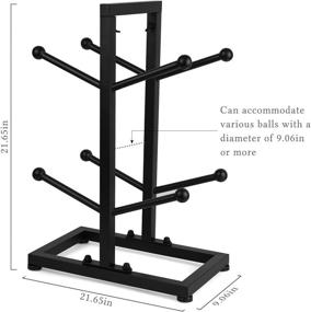 img 3 attached to Fitlyiee 2-Layer Dual-Sided Basketball Organizers with Metal Ball Storage Rack - Sports Storage Solution for Indoor and Outdoor Use