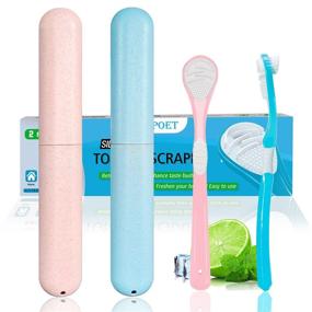 img 4 attached to 👅 Soft Silicone Tongue Scraper for Adults and Kids - VEGOPET Double-Sided Tongue Brush, Medical Grade, Gentle on Sensitive Tongue, Helps Reduce Bad Breath, 2 Pack with Travel Case