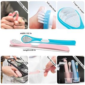 img 2 attached to 👅 Soft Silicone Tongue Scraper for Adults and Kids - VEGOPET Double-Sided Tongue Brush, Medical Grade, Gentle on Sensitive Tongue, Helps Reduce Bad Breath, 2 Pack with Travel Case