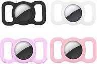 🐾 silicone airtag holder 4-pack for dog collar & backpack strap - compatible with apple airtag 2021 - airtag pet accessories logo