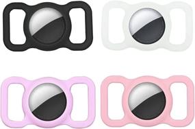 img 4 attached to 🐾 Silicone AirTag Holder 4-Pack for Dog Collar & Backpack Strap - Compatible with Apple Airtag 2021 - Airtag Pet Accessories