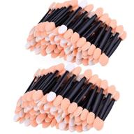 💄 amariver 200 pack disposable eyeshadow brush sponge tipped oval makeup tool dual sided eyeshadow brush cosmetic applicator for girls, ladies, women - enhance daily beauty (black) logo