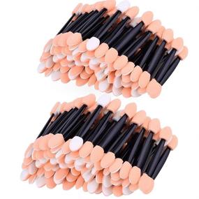 img 4 attached to 💄 Amariver 200 Pack Disposable Eyeshadow Brush Sponge Tipped Oval Makeup Tool Dual Sided Eyeshadow Brush Cosmetic Applicator for Girls, Ladies, Women - Enhance Daily Beauty (Black)