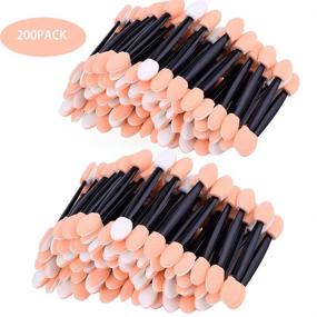 img 1 attached to 💄 Amariver 200 Pack Disposable Eyeshadow Brush Sponge Tipped Oval Makeup Tool Dual Sided Eyeshadow Brush Cosmetic Applicator for Girls, Ladies, Women - Enhance Daily Beauty (Black)