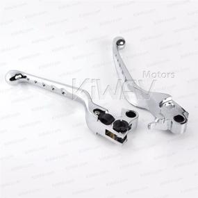 img 1 attached to 🔧 Chrome KiWAV Edge Cut Ergonomic Hand Control Levers for 1996-2007 Harley Dyna Sportster Touring