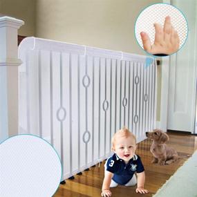 img 2 attached to 🏞️ Adsoner Child Safety Net - 10ft L x 2.5ft H, Balcony & Patio Rail Netting for Kids/Pets/Toys, Durable Mesh Material (White)