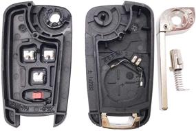 img 1 attached to 🔑 Horande Replacement Folding Keyless Entry Remote Control Key Fob Cover for Chevy Camaro, Cruze, Equinox, Malibu, Sonic, Terrain - Case Shell, No Chip