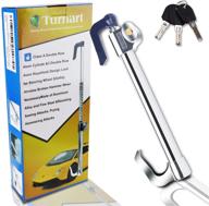 🔒 turnart anti-theft steering wheel lock bar - solid steel telescopic security pedal lock, universal fit for cars, trucks, suvs & vans - includes 3 keys (silver) logo