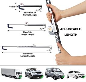 img 3 attached to 🔒 Turnart Anti-Theft Steering Wheel Lock Bar - Solid Steel Telescopic Security Pedal Lock, Universal Fit for Cars, Trucks, SUVs & Vans - Includes 3 Keys (Silver)