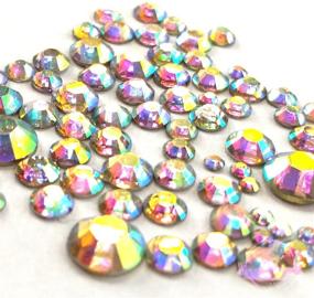 img 3 attached to 🔮 400 Pieces of Assorted Resin Crystal AB Round Rhinestones Flatback Mix, varying from 2mm to 6mm in Size (M1-30)