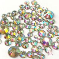 🔮 400 pieces of assorted resin crystal ab round rhinestones flatback mix, varying from 2mm to 6mm in size (m1-30) logo