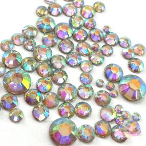 img 2 attached to 🔮 400 Pieces of Assorted Resin Crystal AB Round Rhinestones Flatback Mix, varying from 2mm to 6mm in Size (M1-30)