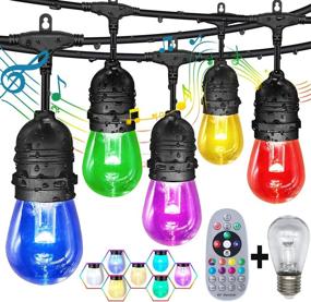 img 4 attached to 🌈 GANA 48/24FTS Outdoor String Lights - Music Flash RGBW Colourful, Safe 12V Low Voltage LED Shatterproof Bulbs Connectable, Heavy Duty Wire IP65 Waterproof Level for Courtyards Cafe Bistro - Patio Lights