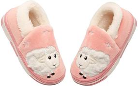 img 4 attached to 🐻 ZOGEME Boys Girls Fluffy Slippers: Cozy Animal Winter Warm Plush House Shoes for Toddlers and Kids