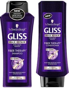 img 2 attached to 💇 Schwarzkopf Gliss Hair Repair - Набор шампуня и кондиционера Fiber Therapy для очень поврежденных волос - 13.6 FL OZ (400 мл) в бутылке - один набор