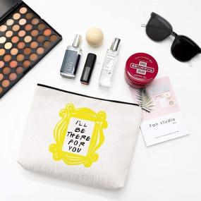 img 1 attached to 👜 CoolGiftHome Friends Forever [25th Anniversary Ed] Friends TV Show Merchandise Yellow Frame Peephole Cosmetic Bag with Gift Box - Ideal Makeup Bag for Fans of Friends