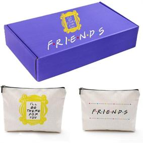 img 4 attached to 👜 CoolGiftHome Friends Forever [25th Anniversary Ed] Friends TV Show Merchandise Yellow Frame Peephole Cosmetic Bag with Gift Box - Ideal Makeup Bag for Fans of Friends