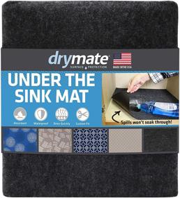 img 4 attached to 🚰 Drymate Premium Under The Sink Mat: Reliable Cabinet Protection/ Shelf Liner - Absorbent, Slip-Resistant - Machine Washable, Durable (Charcoal)