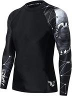 🔥 adoreism men's long sleeve rash guard: compression, quick-dry, upf 50+ swim shirt for mma and bjj logo