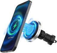 🧲 magnetic wireless car charger mount for iphone 13/13 pro/13 pro max/13 mini/12/12 pro/12 pro max/12 mini - fast charging, strong magnet, air vent mount logo