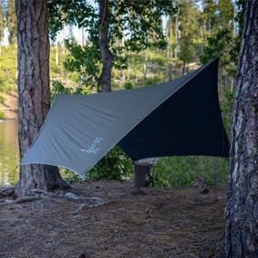 img 1 attached to 🏕️ Wise Owl Outfitters Rain Camping Tarp: Lightweight & Waterproof Hammock Tarp for Backpacking, Hiking, and Camping Gear - 11 x 9 ft, Easy Setup - Grey